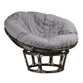 "Hudson Comfort Papasan Cushion Cover - Soft Quilted Microfiber, 50" Grey Zippered Cover for 42-46" Papasan Cushions"