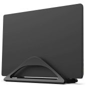 HumanCentric Vertical Laptop Stand - Adjustable Matte Black Holder for MacBook & Laptops | Organize Your Home Office