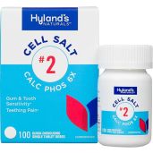 Hyland's Cell Salt No. 2 Calc Phos 6X Tablets for Fast Relief of Oral Discomfort & Sore Throat - 100 Quick Dissolving Tablets