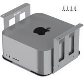IFCASE Aluminum Under Desk Mount for Mac Studio M4 M3 M2 M1 Max, Ultra with Anti-Scratch Pad (Silver)