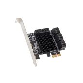 IO CREST 10 Port SATA III PCIe 3.0 x1 Expansion Card JMB582 - Low Profile Bracket (SY-PEX40167) for Enhanced Storage Solutions