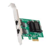 IO CREST 2 Port Gigabit Ethernet PCIe Network Card Intel 82571 Chipset SY-PEX24074 for High Speed Connectivity