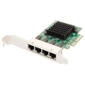 IO CREST 4 Port Quad Gigabit Ethernet PCI Express Network Interface Card 10/100/1000 Mbps Realtek Chipset SI-PEX24085