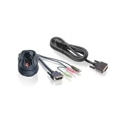 IOGEAR 6ft Dual View Dual-Link DVI USB KVM Cable Kit with Audio - TAA Compliant G2L7202U