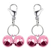 IVIA PET4 Cat Bell Dog Collar Charm Training Pendant Accessories 2 Pack Stainless Steel Dog Tag Clips Small Pink