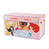 Disney Princess Collapsible Toy Storage Trunk with Lid 28x16x14.5 Inches Ideal for Organizing Kids Toys and Room Decor