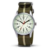 Infantry Glow in the Dark Military Watch for Men - Waterproof Tactical Analog Wristwatch with Luminous Blue Nylon Band