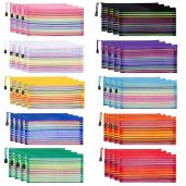 JARLINK 40 Pack Zipper Mesh Pouches - Colorful Storage for School, Office & Travel Accessories