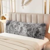 JAUXIO Faux Fur Fluffy Body Pillow Cover Luxury Shaggy Plush Decorative Body Pillowcase, Ultra Soft and Cozy Zipper Closure 21 x 54 Inches, Tie Dye