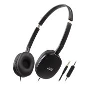 JVC HAS160MB Colorful Flat Foldable On-Ear Headphones with Remote & Microphone - Adjustable 3.94ft Gold Plated 3.5mm Plug