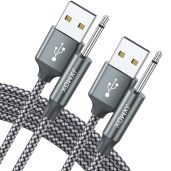JXMOX USB Charger Cord 2.5mm, (2-Pack 3ft) Replacement DC Charging Cable (Grey)