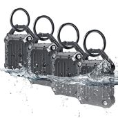 Jeanue Waterproof Airtag Holder Keychain Case - Ultra-Durable 4-Pack for Keys, Dog Collars & Luggage