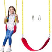 Jungle Gym Kingdom Swing Seat Replacement Kit - Heavy Duty Chains for Outdoor Playsets (Red) - Perfect Backyard Accessory for Kids