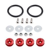 KIMISS Car Aluminium Alloy Bumper Holder Washer Bolt Engine Bay Dress Up Kit Quick Release Fastener Red
