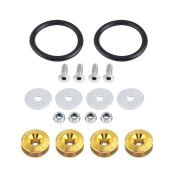 KIMISS Car Aluminium Alloy Bumper Holder Washer Bolt Engine Bay Dress Up Kit Quick Release Fastener Yellow