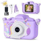 KIZJORYA Upgraded 48MP Kids Camera for Girls Boys 3-12, Video Selfie Camera-Christmas Birthday Gift for Toddler, HD Digital Camera Toy for Child with