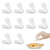 KSOPUERT 10-Pack Finger Clips & Tweezers: Reusable, Anti-Slip, High-Temp Resistant Chopsticks in Translucent White