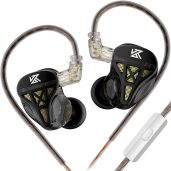 Buy KZ DQS Dynamic Driver HiFi In-Ear Headphones - Extra Bassy Drummer Monitor with Microphone (Black)