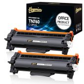 Kogain High Yield Toner Cartridge for Brother TN760/TN730 - Compatible 2 Pack for HL-L2350DW, MFC-L2710DW & More