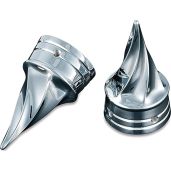 Upgrade Your Harley: Kuryakyn 1219 Chrome Twisted Axle Caps for 2002-19 Models - Stylish Motorcycle Accent Accessory
