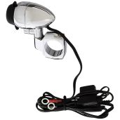 "Kuryakyn 1476 Motorcycle Handlebar Charger: Universal Power Point for 1-1/4" Bars in Chrome & Black"