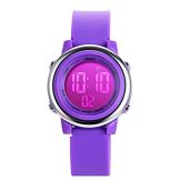 L LAVAREDO Kids Waterproof Sports Watch for Girls Ages 3-12 Cute Cartoon Digital 7 Color Lights Wrist Watch