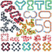 LENDOD 30 Pack Wacky Tracks Fidget Toys for Stress Relief and Party Supplies Finger Sensory Toys and Snake Puzzles
