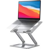 LORYERGO Adjustable Laptop Stand Foldable Riser for 17.3inch Laptops Portable Ergonomic Desk Stand Holds Up to 17.6lbs Silver