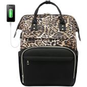 LOVEVOOK College Laptop Backpack 15.6 Inch Waterproof Travel Backpack for Women Anti-theft Work Bag Perfect Gift for Teachers and Nurses Leopard