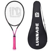 "Buy LUNNADE 27" Adult Tennis Racket - Lightweight Carbon Fiber, Shockproof, Pre-Strung for Beginners & Intermediate Players"