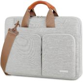 Lacdo 360 Protective Laptop Shoulder Bag for 15-15.6 inch Acer HP Lenovo Dell ASUS Laptops Gray Sleeve Case