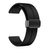 Lamshaw 18mm 20mm 22mm Elastic Watch Bands - Quick Release Silicone Straps for Men & Women (22mm, Black)