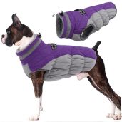 Lelepet Warm Winter Coat Dog Jacket with Harness Reflective Windproof Waterproof Turtleneck Fleece for Small Medium Large Dogs