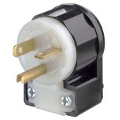 Leviton 5366-CA 20 Amp Plug: Industrial Grade, Grounding, Black-White, 125 Volt Straight Blade