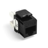 Leviton 61110-BE6 Extreme 6+ CAT 6 QuickPort Connectors - Black, 25-Pack for High-Speed Networking