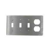 Leviton 84043 SS WP 4G: 3 Toggles & 1 Duplex Outlet - Durable Electrical Solution