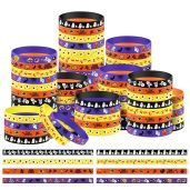 Libima 96 Pcs Halloween Rubber Bracelets Bulk Party Favors Silicone Wristbands for Trick or Treat Goodie Bags and Party Decorations