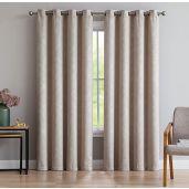 Linen Zone Beige Ivory Bedroom Curtains Modern Blackout Curtains for Windows Nursery 54 x 84 Inches