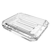 Linkidea Rectangle Glass Soap Dish - Stylish Soap Saver Tray for Bathroom & Shower