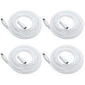 Liwinting 4pcs 2m DC Extension Cable 12V Power Adapter Plug Male to Female Wire for CCTV Security Camera White