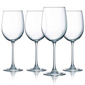 Buy Luminarc Cachet 19-Ounce White Wine Glass Set - 4 Clear Glasses for Elegant Dining
