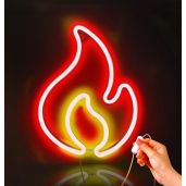 Vibrant Lumoonosity Flame Neon Sign - Red & Yellow LED Wall Decor for Bedroom & Gaming Room
