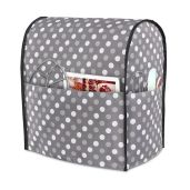 Luxja Dust Cover for 6-8 Quart Stand Mixer - Stylish Gray Dots with Pockets for Accessories