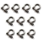 M6 D Ring Shackle Pack of 10 304 Stainless Steel Boat Anchor Chain Screw Pin Bow Shackle