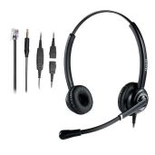 MAIRDI Noise-Canceling Telephone Headset RJ9 & 3.5mm for Call Centers, PCs, Laptops & Phones