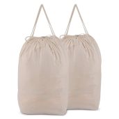 MCleanPin 140L Washable Laundry Bags with Handles - Perfect for College Dorms & Travel - 2 Pack Beige