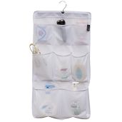 MISSLO 8 Pocket Mesh Shower Organizer Hanging Caddy Quick Dry Bathroom Storage White
