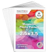 Magtech Magnetic Photo Pocket Picture Frame White 10 Pack Holds 2.5 x 3.5 Inches Photos Made in the USA