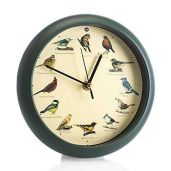 Mark Feldstein Singing Bird Wall Clock - 8 Inch Desk Clock for Nature Lovers