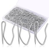 200PCS Metal Curtain Hooks - Durable Stainless Steel Drapery Pins for Window, Shower & Door Curtains
